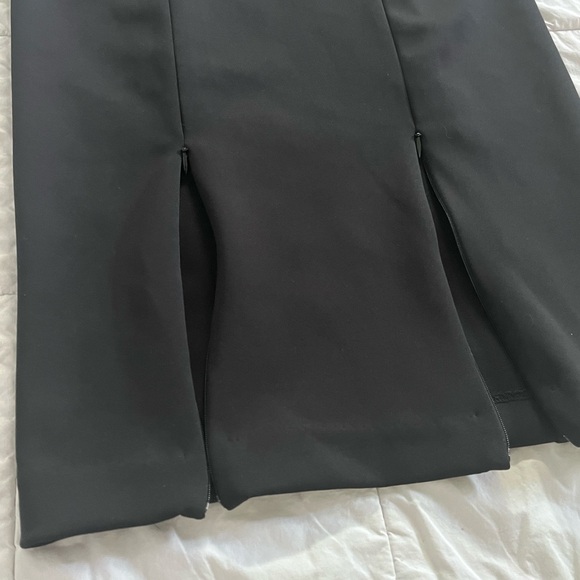 Workwear Black Pencil Skirt Double Front Zipper Detail - Picture 2 of 4